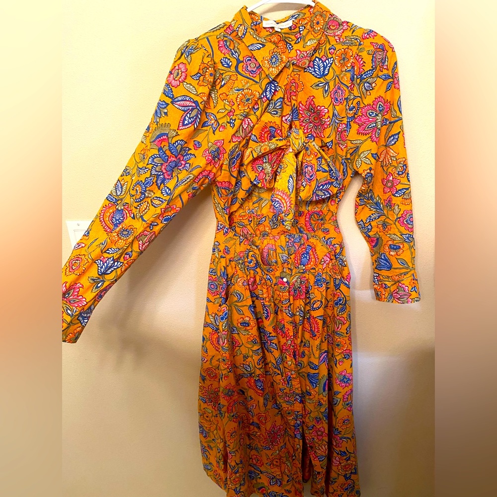 HOUSE OF HARLOW 1960 CHEYNA ORANGE FLORAL TIE FRONT MAXI